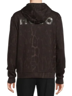 HUGO Sweatshirts & Hoodies|Daglion Animal Print Logo Hoodie Black