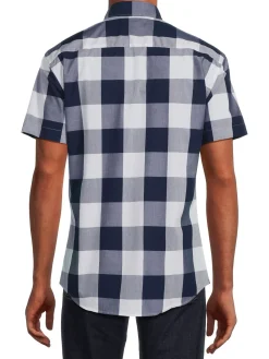 Bertigo Casual Button-Down Shirts|Darius Checked Shirt Navy