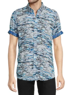 Robert Graham Casual Button-Down Shirts|Dartmoor Tailored Fit Wave Sport Shirt Multi