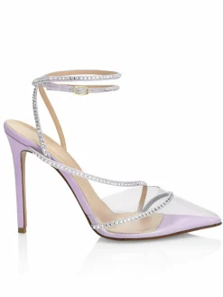 Andrea Wazen Dassy Sunset Leather & Crystal Pumps