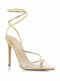 Andrea Wazen Dassy Sunset Leather & Crystal Pumps
