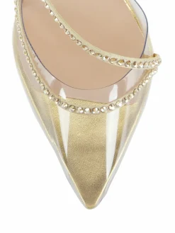 Andrea Wazen Dassy Sunset Leather & Crystal Pumps