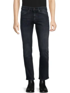 BOSS Jeans|Delaware Whiskered Slim Fit Jeans Navy