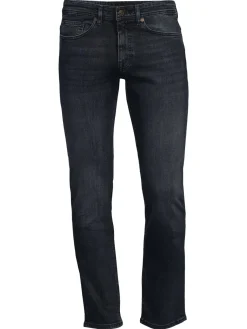 BOSS Jeans|Delaware Whiskered Slim Fit Jeans Navy
