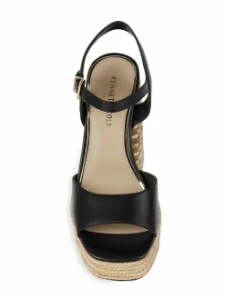 Kenneth Cole Dexter Leather Espadrille Platform Sandals