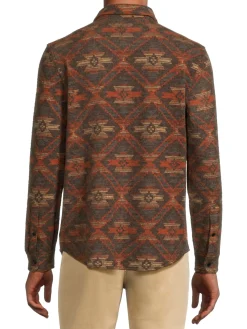 Faherty Casual Button-Down Shirts|Dgf Legend Geoemetric Print Shirt Brown