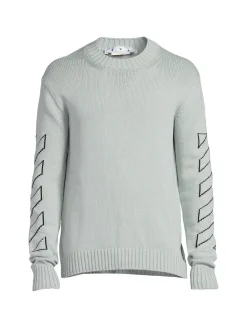 Off-White Sweaters|Diag Logo Graphic Sweater Ice