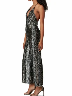 Women Bardot Disco Sequin Jumpsuit