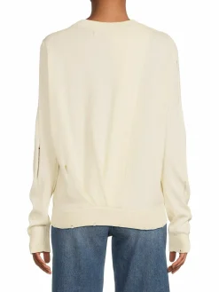 Women Hudson Distressed Cashmere Blend Sweater