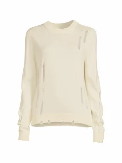 Women Hudson Distressed Cashmere Blend Sweater