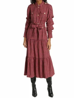 Women Derek Lam 10 Crosby Donna Plaid Tie Waist Shirt Dress