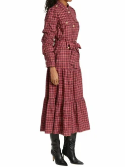 Women Derek Lam 10 Crosby Donna Plaid Tie Waist Shirt Dress
