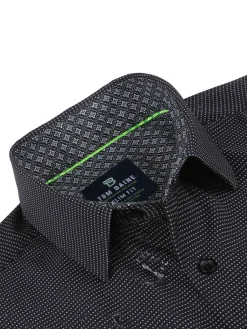 Tom Baine Casual Button-Down Shirts|Dot-Print Shirt Black