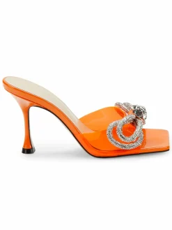 Mach & Mach Double Bow Crystal Embellished Sandals