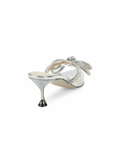 Mach & Mach Double Bow Crystal Embellished Sandals