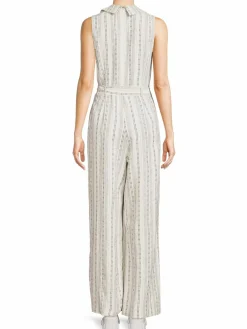 Women NANETTE nanette lepore Double Breasted Linen Blend Jumpsuit