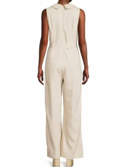 Women NANETTE nanette lepore Double Breasted Linen Blend Jumpsuit