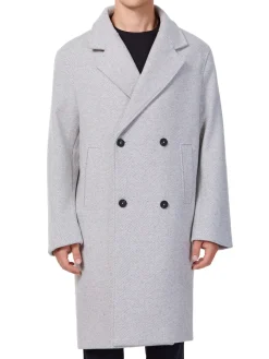 Hyden Yoo Coats & Jackets|Double Breasted Wool Blend Overcoat Medium Grey