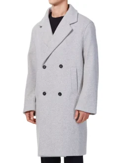 Hyden Yoo Coats & Jackets|Double Breasted Wool Blend Overcoat Medium Grey