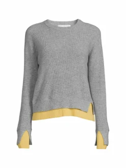 Women Design 365 Double Cuff Cashmere Crewneck Sweater