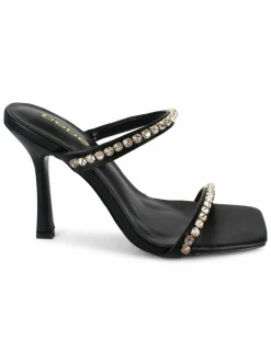 Bebe Double Strap Heel With Rhinestones Sandal