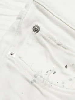 Purple Brand Jeans|D-P001-Optic Paint Blowout Jeans Optic White