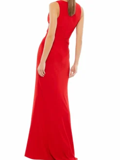 Women Mac Duggal Draped High Slit Gown