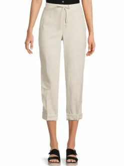 Women James Perse Drawstring Utility Linen Capris