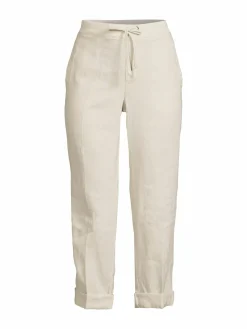 Women James Perse Drawstring Utility Linen Capris