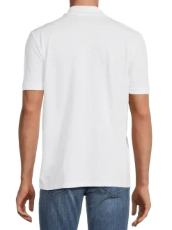 HUGO Polos|Drockett Logo Zip Polo White