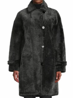 Women Blue Duck Dropped Shoulder Shearling Coat