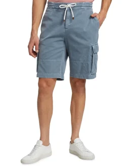 Brunello Cucinelli Cashmere|Dyed Bermuda Shorts Blue