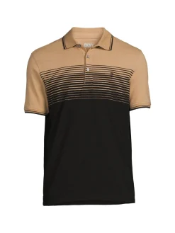 DKNY Polos|Eaton Striped Polo Tan Black