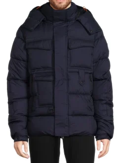Save the Duck Coats & Jackets|Egon Hooded Puffer Jacket Navy Blue