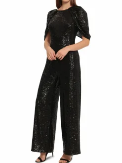Women Maggy London Elizabeth Sequin Cape Jumpsuit