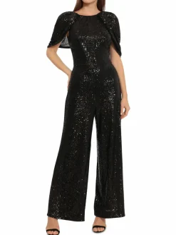 Women Maggy London Elizabeth Sequin Cape Jumpsuit