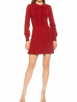 Women Alexia Admor Ellie Collared Knit Mini Dress