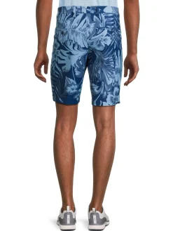 J.Lindeberg Shorts|Eloy Leaf Print Shorts Hibiscus Blue
