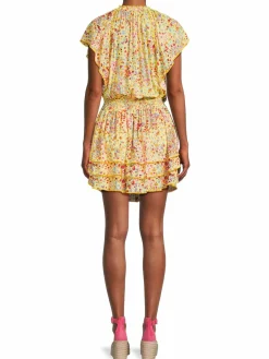 Women Poupette St Barth Elsa Smocked Trim Layered Mini Dress