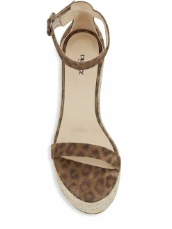 L'AGENCE Elysee Print Suede Espadrille Wedge Sandals