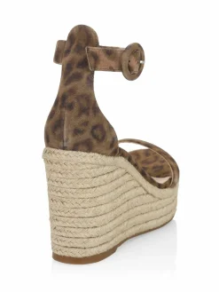 L'AGENCE Elysee Suede Espadrille Wedge Sandals