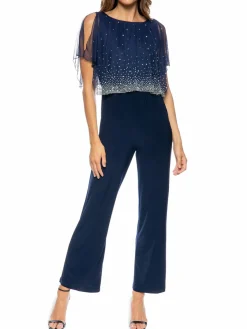 Women Marina Embellished Cape Jumpsuit