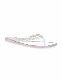 Lauren Lorraine Embellished Jelly Flip Flops