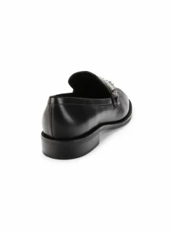 Stuart Weitzman Embellished Leather Loafers