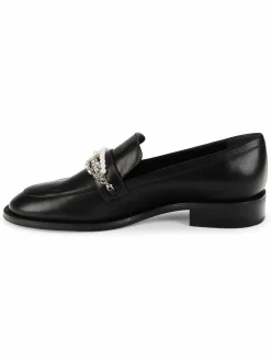Stuart Weitzman Embellished Leather Loafers