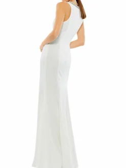 Women Mac Duggal Embellished Neck Trumpet Gown
