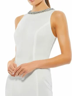 Women Mac Duggal Embellished Neck Trumpet Gown