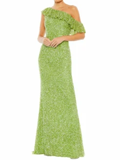 Women Mac Duggal Embellished One-Shoulder Gown