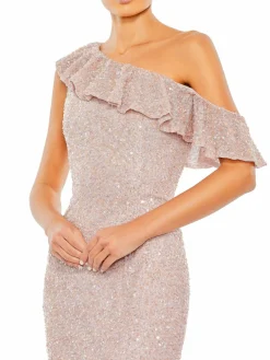 Women Mac Duggal Embellished One-Shoulder Gown