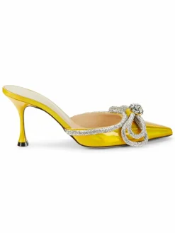 Mach & Mach Embellished Patent Leather Stiletto Mules